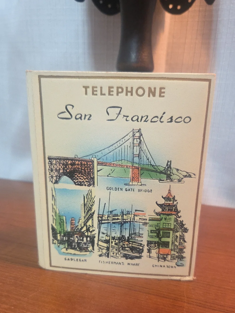 San Francisco Vintage RARE  Telephone Artwork POCKET Phone BOOK - Cream